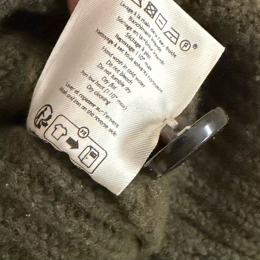 Sezane Lucas Sweater Ribbed Khaki Cotton Wool Sz S - Picture 9 of 11